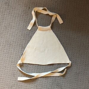 Acoa Cream Knit Halter Top